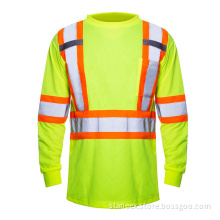 Reflective Safety High Visibility Shirt Yellow Work Shirts